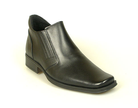 Стилни мъжки боти с изчистен дизайн, произведени от черна естествена кожа 84ch